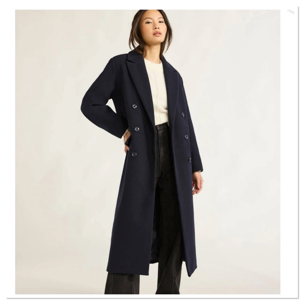 Scoop Women's Faux Wool Oversized Double Breasted Coat, NWT, Size S
